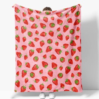 Foto 2 | Foto 2 | Manta Nukunskf Con Tema De Fresa Rosa 150 X 125 Cm - Venta Internacional.