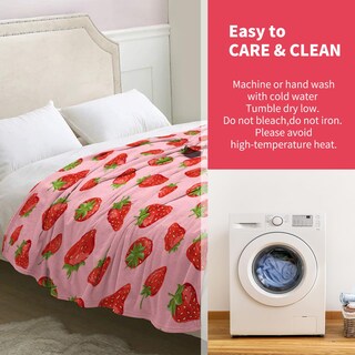 Foto 6 | Foto 6 | Manta Nukunskf Con Tema De Fresa Rosa 150 X 125 Cm - Venta Internacional.