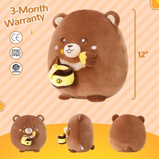 Foto 4 | Foto 4 | Almohada De Felpa Cozyworld Honey Bear 30 Cm Color Marrón - Venta Internacional.