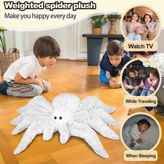 Foto 6 | Foto 6 | Peluche De Araña Pesado Csvbtrf  64 Cm  1 9 Kg  Blanco Suave - Venta Internacional.
