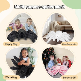 Foto 7 | Foto 7 | Peluche De Araña Pesado Csvbtrf  64 Cm  1 9 Kg  Blanco Suave - Venta Internacional.