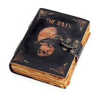 Cuaderno Cuero Cuero Gothic Journal Magical Raven Skull - Venta Internacional.