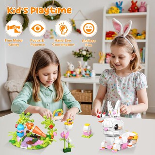 Foto 3 | Foto 3 | Set De Bloques De Construcción Linzuza Easter Bunny 12 En 1 Con 12 Huevos - Venta Internacional.