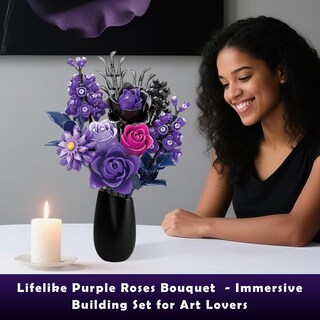 Foto 4 | Foto 4 | Set De Construcción Beepzipp Ramo De Rosas Moradas Compatible Con Lego - Venta Internacional.
