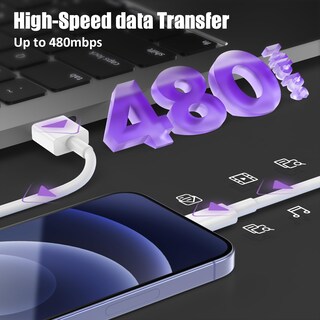 Foto 4 | Foto 4 | Cable De Carga Essri Para Iphone De 10 Pies/3 M Paquete De 3 Blanco - Venta Internacional.
