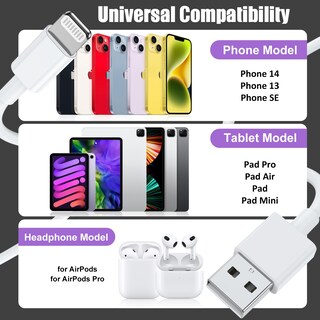 Foto 7 | Foto 7 | Cable De Carga Essri Para Iphone De 10 Pies/3 M Paquete De 3 Blanco - Venta Internacional.