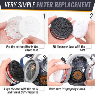 Foto 4 | Foto 4 | Juego De Cartuchos De Filtro De Repuesto Para Respirador Tesoro P-a-1 Ldy3 - Venta Internacional.