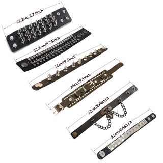 Foto 7 | Foto 7 | Pulsera Dumcondy De Piel Sintética Para Halloween De Piel Sintética Punk Gótica Con Tachuelas - Venta Internacional.