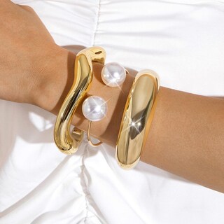 Foto 2 | Foto 2 | Pulsera Yanchun Brazalete De Oro Grueso Que No Se Deslustra - Venta Internacional.