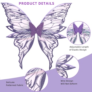 Foto 3 | Foto 3 | Conjunto De Disfraces De Alas De Hada Loieryk Butterfly Para Mujer Adulta - Venta Internacional.