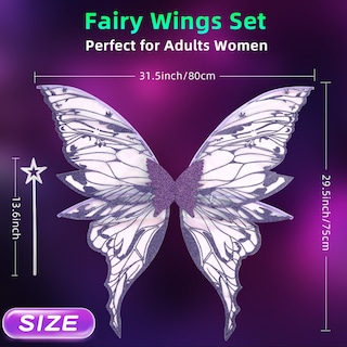 Foto 4 | Foto 4 | Conjunto De Disfraces De Alas De Hada Loieryk Butterfly Para Mujer Adulta - Venta Internacional.
