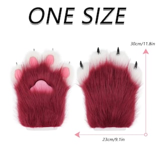 Foto 3 | Foto 3 | Guantes Hbbhml De Piel Sintética Felpa Uña De Gato Para Cosplay - Venta Internacional.
