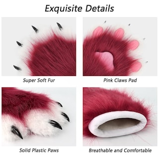 Foto 5 | Foto 5 | Guantes Hbbhml De Piel Sintética Felpa Uña De Gato Para Cosplay - Venta Internacional.