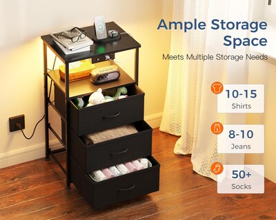 Foto 7 | Foto 7 | Mesita De Noche Casaottima Blacknight Con Tira De Luz Y Estación De Carga - Venta Internacional.