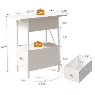 Foto 6 | Foto 6 | Mesa Auxiliar Soowery Con Estación De Carga  Armario Con Tapa Abatible - Venta Internacional.
