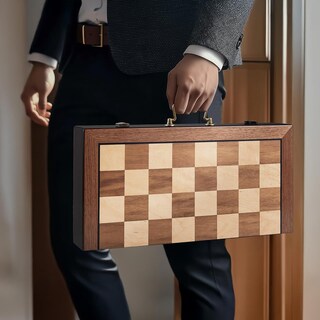 Foto 6 | Foto 6 | Juego De Ajedrez Bivomon Deluxe Tabla Plegable Grande De Madera 42 Cm - Venta Internacional.