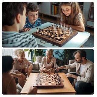 Foto 7 | Foto 7 | Juego De Ajedrez Bivomon Deluxe Tabla Plegable Grande De Madera 42 Cm - Venta Internacional.