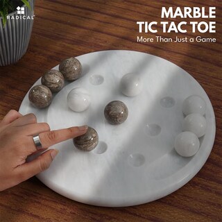 Foto 2 | Foto 2 | Juego Tic Tac Toe Radical Marble White & Oceanic 25 Cm - Venta Internacional.