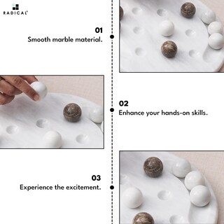 Foto 4 | Foto 4 | Juego Tic Tac Toe Radical Marble White & Oceanic 25 Cm - Venta Internacional.