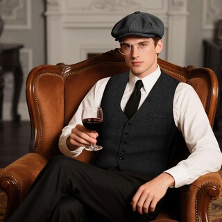 Foto 2 | Foto 2 | Disfraz De La Década De 1920 Para Hombre Con Chaleco Gafas Gorra Y Más - Venta Internacional.