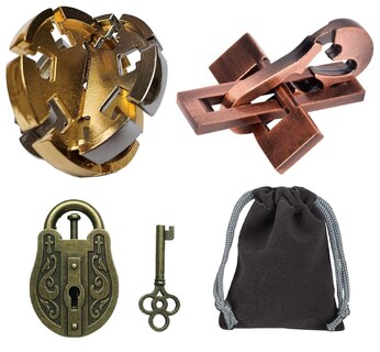 Foto 1 | Foto 1 | Puzzle Toy Ginfh 3d Unlock Cierre Con Agujeros De Metal Entrelazados Paquete De 3 - Venta Internacional.