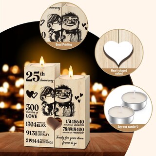 Foto 6 | Foto 6 | Regalos De Boda Del 25 Aniversario Para Decoración De Pareja - Venta Internacional.