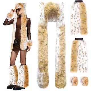 Foto 1 | Foto 1 | Gorro De Felpa Con Forma De Animal Shellkingdom Snow Leopard Con Fundas - Venta Internacional.