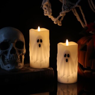 Foto 3 | Foto 3 | Velas Tipo Pilar Sin Llama Lasumora Halloween Ghost 3 X 6.5 Pulgadas - Venta Internacional.