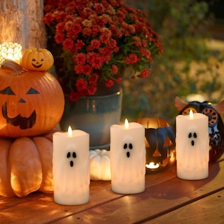 Foto 4 | Foto 4 | Velas Tipo Pilar Sin Llama Lasumora Halloween Ghost 3 X 6.5 Pulgadas - Venta Internacional.