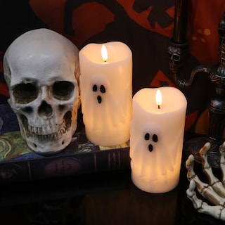Foto 7 | Foto 7 | Velas Tipo Pilar Sin Llama Lasumora Halloween Ghost 3 X 6.5 Pulgadas - Venta Internacional.
