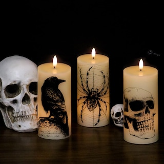 Foto 4 | Foto 4 | Velas Parpadeantes Sin Llama Eldnacele Para Halloween Juego De 3 - Venta Internacional.