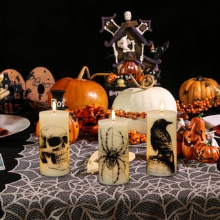 Foto 5 | Foto 5 | Velas Parpadeantes Sin Llama Eldnacele Para Halloween Juego De 3 - Venta Internacional.