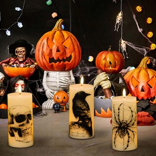 Foto 7 | Foto 7 | Velas Parpadeantes Sin Llama Eldnacele Para Halloween Juego De 3 - Venta Internacional.