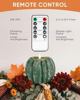 Foto 5 | Foto 5 | Vela De Calabaza De Cera Sin Llama Homemory Con Control Remoto Temporizador Y Atenuador - Venta Internacional.