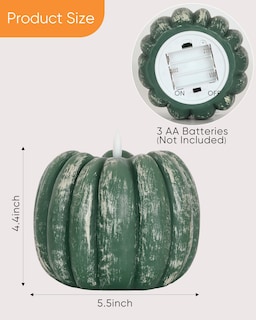 Foto 6 | Foto 6 | Vela De Calabaza De Cera Sin Llama Homemory Con Control Remoto Temporizador Y Atenuador - Venta Internacional.