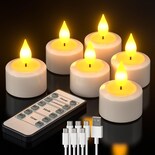 Velas Sin Llama Pchero Recargables Con Temporizador Remoto Paquete De 6 - Venta Internacional.