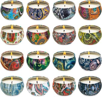 Foto 1 | Foto 1 | Set De 16 Velas Aromáticas Pequeñas De Cera De Soja Para Aromaterapia  75 Ml - Venta Internacional.