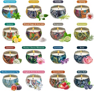 Foto 2 | Foto 2 | Set De 16 Velas Aromáticas Pequeñas De Cera De Soja Para Aromaterapia  75 Ml - Venta Internacional.