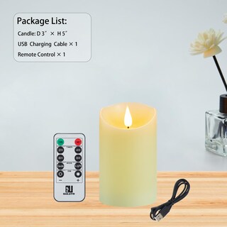 Foto 7 | Foto 7 | Reloj Remoto Led Pillar Candle Guluto 7 5 X 13 Cm Recargable - Venta Internacional.