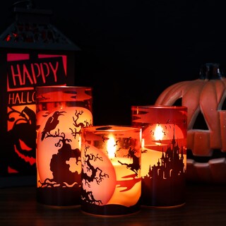 Foto 4 | Foto 4 | Set De 3 Velas Led De Cera Auténtica Sin Llama Para Halloween De Eldnacele - Venta Internacional.