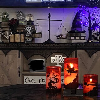 Foto 6 | Foto 6 | Set De 3 Velas Led De Cera Auténtica Sin Llama Para Halloween De Eldnacele - Venta Internacional.