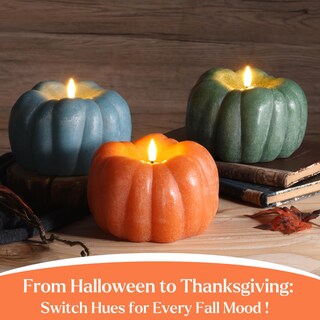 Foto 6 | Foto 6 | Vela Sin Llama Eywamage Burnt Orange Pumpkin Con Mando A Distancia - Venta Internacional.