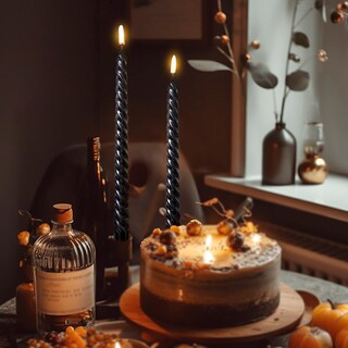 Foto 2 | Foto 2 | Taper Candles Peytanger  Espiral Negra  10 Cm  Paquete De 12 Unidades Para Halloween - Venta Internacional.