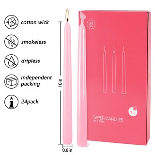 Foto 4 | Foto 4 | Velas Cónicas Wfmolcand Color Rosa 24 Unidades 25 Cm Sin Goteo 8 Horas De Combustión - Venta Internacional.