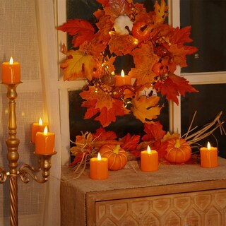 Foto 6 | Foto 6 | Velas Votivas Sin Llama De Lamp Homemory De 5 Cm Color Naranja Con Temporizador - Venta Internacional.
