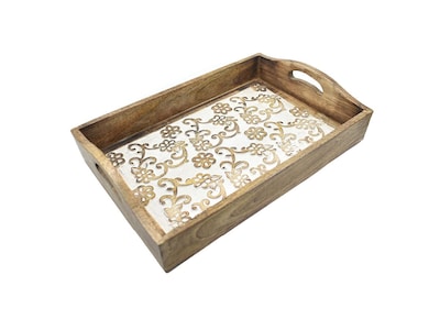 Foto 3 | Foto 3 | Bandeja De Madera Para Servir Desayuno Madera De Mango Tallada A Mano 38 X 25 Cm - Venta Internacional.
