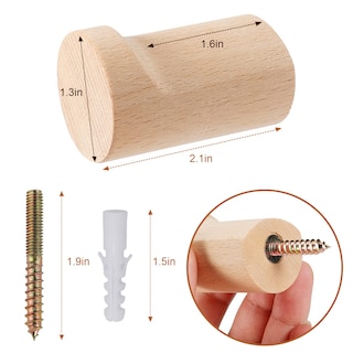 Foto 5 | Foto 5 | Ganchos De Pared Bsdonte Wood  Paquete De 4 Ganchos Para Abrigos De Madera Natural - Venta Internacional.