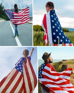 Foto 7 | Foto 7 | Accesorios De Disfraz Capa Hikkco Con La Bandera Estadounidense Del 4 De Julio - Venta Internacional.