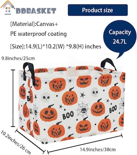 Foto 7 | Foto 7 | Cesta De Almacenamiento De Juguetes Ddbasket Halloween 38x26x25 Cm - Venta Internacional.