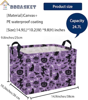 Foto 2 | Foto 2 | Cesta De Almacenamiento Ddbasket Witch Halloween 38x26x25 Cm - Venta Internacional.